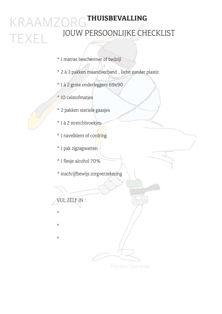 Checklist - thuisbevalling persoonlijke checklist Checklist - thuisbevalling persoonlijke checklist